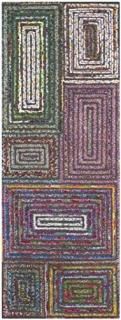 Safavieh Nantucket Collection NAN609A Handmade Boho Abstract Cotton & Wool Runne