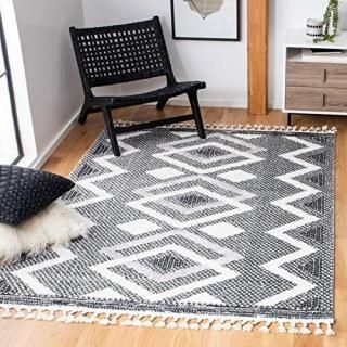 Safavieh Moroccan Tassel Shag Collection MTS452A Boho Area Rug 9' x 12' Ivory / 