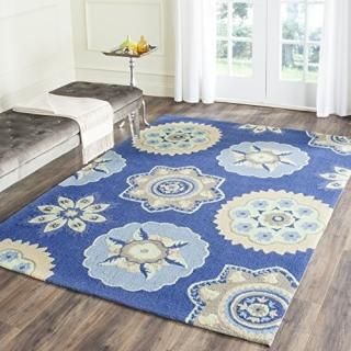 Safavieh Four Seasons Collection FRS390D Hand-Hooked Floral Area Rug 4' x 6' Nav