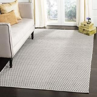Safavieh Montauk Collection MTK616F Handmade Cotton Area Rug 3' x 5' Grey / Ivor