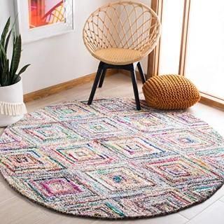 Safavieh Nantucket Collection NAN314A Handmade Boho Diamond Cotton Area Rug 6' x