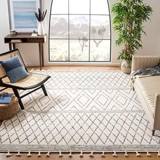 Safavieh Casablanca Shag Collection CSB491A Handmade Moroccan Tassel Wool Area R