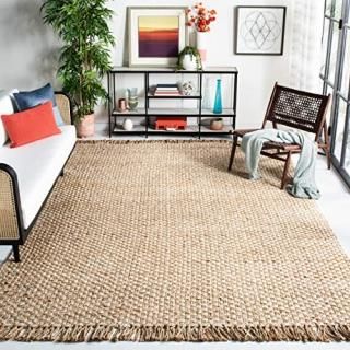 Safavieh Natural Fiber Collection NF868A Tassel Premium Jute Area Rug 6' x 9' Iv