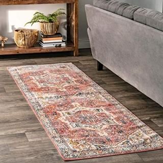 nuLOOM Ethel Medallion Fringe Runner Rug 2' 6 x 6' Orange