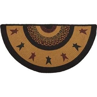 VHC Brands Heritage Farms Half Circle Star Jute Rug 16.5x33 Country Braided Floo