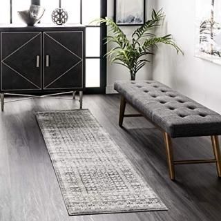 nuLOOM Melina Distressed Grecian Runner Rug 2' x 6' Grey