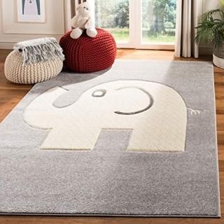 Safavieh Carousel Kids Collection CRK165B Elephant Nursery Playroom Area Rug 4' 