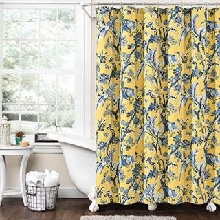 Lush Decor Dolores Shower Curtain 72 x 72 Yellow