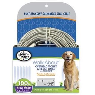 Four Paws Products Heavy Trolley Silver 100 Feet - 84071
