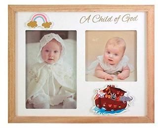 Child of God Noah's Ark Themed Wood Baptism Photo Frame 10 Inch