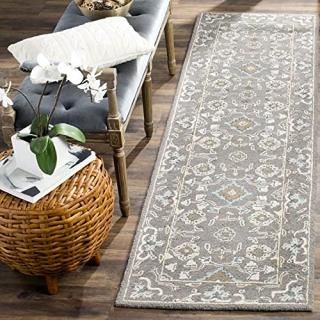 Safavieh Blossom Collection BLM218A Handmade Premium Wool Runner 2'3 x 12'  Grey