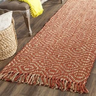 Safavieh Natural Fiber Collection NF445A Handmade Boho Fringe Woven Jute Runner 