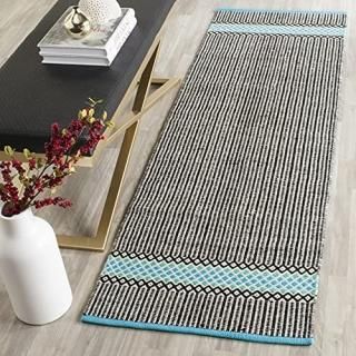 Safavieh Montauk Collection MTK820H Handmade Cotton Runner 2'3 x 11'  Turquoise 