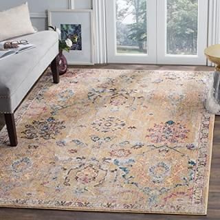 Safavieh Bristol Collection BTL347C Boho Chic Distressed Area Rug 4' x 6' Camel 