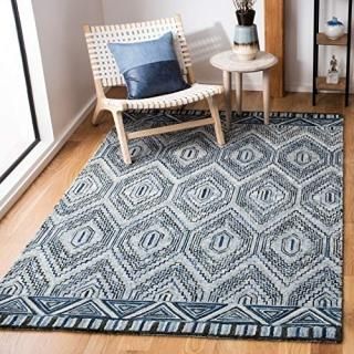 Safavieh Aspen Collection APN823F Handmade Boho Wool Area Rug 3' x 5' Grey / Blu