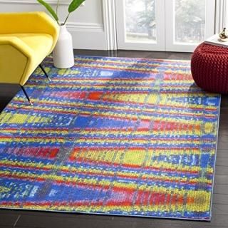 Safavieh Aztec Collection AZT203C Abstract Area Rug 4' x 6' Blue / Multi