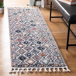 Safavieh Morocco Collection MRC965F Moroccan Boho Tribal Runner 2'2 x 8'  Grey /