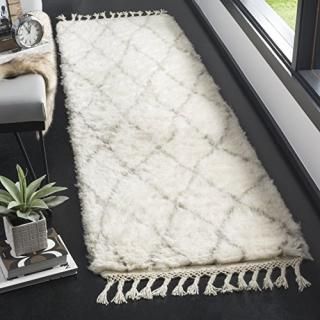 Safavieh Casablanca Shag Collection CSB145A Hand-Knotted Moroccan Trellis Tassel