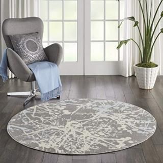 Nourison JUB12 Jubilant Abstract Grey Area Rug 5'XROUND