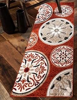 Unique Loom Modern Collection Carved Floral Transitional Indoor and Outdoor Flat