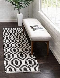 Unique Loom Chindi Jute Collection Geometric Modern Bohemian Casual Area Rug 2' 