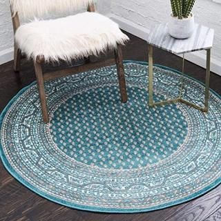 Unique Loom 3129528 Area Rug 8 Feet Teal/Beige