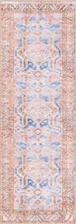Unique Loom Revival Collection Traditional Medallion Border Blue/Brown Runner Ru