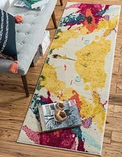 Unique Loom Estrella Collection Colorful Abstract Runner Rug 2 Feet 7 Inch x 10 