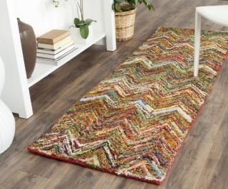 Safavieh Nantucket Collection NAN141B Handmade Modern Abstract Chevron Cotton Ru