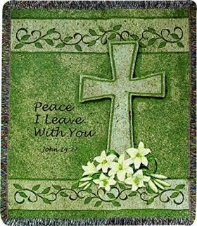Manual Inspirational Collection 50 x 60-Inch Tapestry Throw with Verse Peace I l