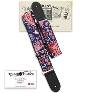 Walker & Williams JK-02 Vintage Modern Red White & Blue Paisley Design With Chro