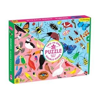 Mudpuppy Bugs and Birds Double-Sided Puzzle 100 Pieces 22 x 16.5  Perfect Fami