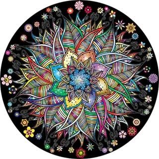 Bgraamiens Puzzle-Flower Whisper-1000 Pieces Round Puzzle Color Challenge Jigsaw