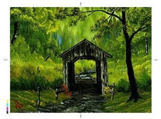 Bob Ross Covered Bridge Nature Puzzle for Adults and Kids  Green Woodland Forest
