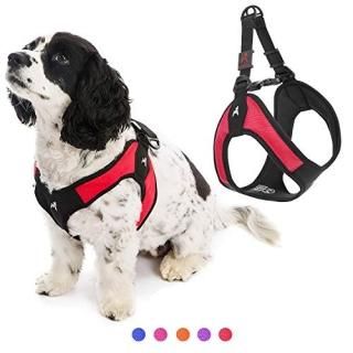 Gooby Escape Free Easy Fit Harness - Red Large - No Pull Step-in Patented Small 