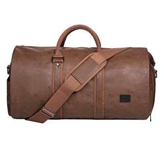 Carry On Garment Bag Waterproof Mens Garment Bag for Travel Business Large Leath
