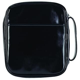 Black - Black Leatherette 28cm x 30cm Bible Cover Case with Handle