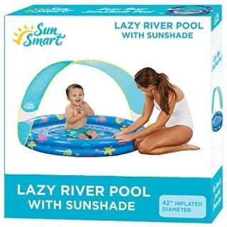SunSmart Lazy River Kiddie Pool with Two Toy Duckies Inflatable Kids Pool with R