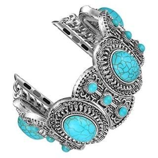 Fastgo Compatible with Apple Watch Band 42mm 44mm Bohemian Ethnic Antique Style 
