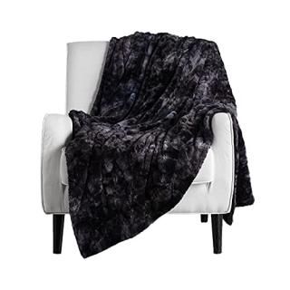 Bedsure Faux Fur Reversible Tie-dye Sherpa Throw Blanket - Super Soft Fuzzy Fluf