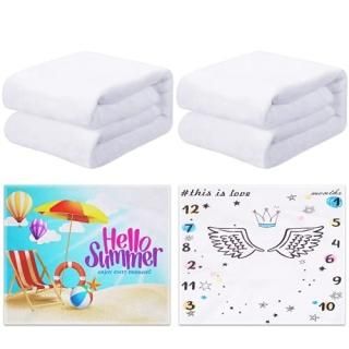 2 Pieces Sublimation Baby Receiving Blanket Fuzzy Swaddle Blanket Heat Transfer 