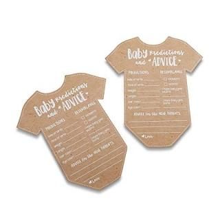 Kate Aspen Baby Prediction/Advice Card Shower Game Set of 50 mug kraft white