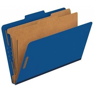 Dark Blue - Pendaflex Coloured Classification Folders 2/5 Cut Tab 2 Dividers Emb