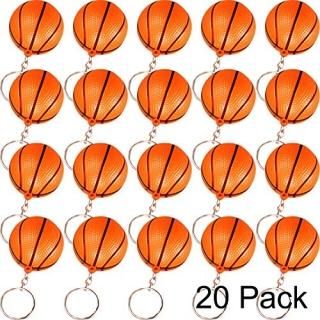 Blulu 20 Pack Orange Basketball Keychains for Party Favors School Carnival Rewar