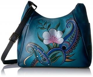 ANUSCHKA ǥ Anna By Anuschka Handpainted Leather Large Multi Pocket Denim Pai