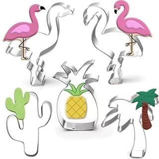 Hawaiian Cookie Cutter Set-5 Piece-Cactus Pineapple Flamingo Palm Tree Cookie Cu