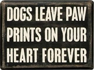 10cm x 7.6cm Dogs Paw Prints - Primitives by Kathy Box Sign 7.6cm by 10cm Dogs P