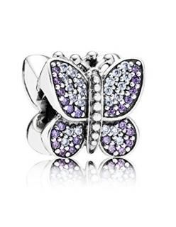 Sparkling Butterfly Charm with Australian Crystals 925 Sterling Silver Bead for 