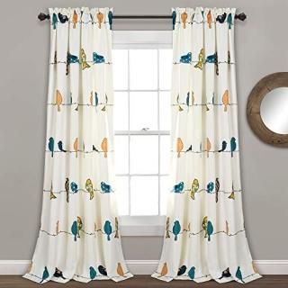 Rowley Birds Room Darkening Window Curtain Multi Set 52x84+2