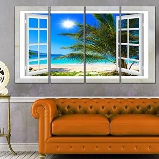 DesignArtɥOpen to Beach with Palm Extra Large SeashoreХ 48x28 - 4 Equ
